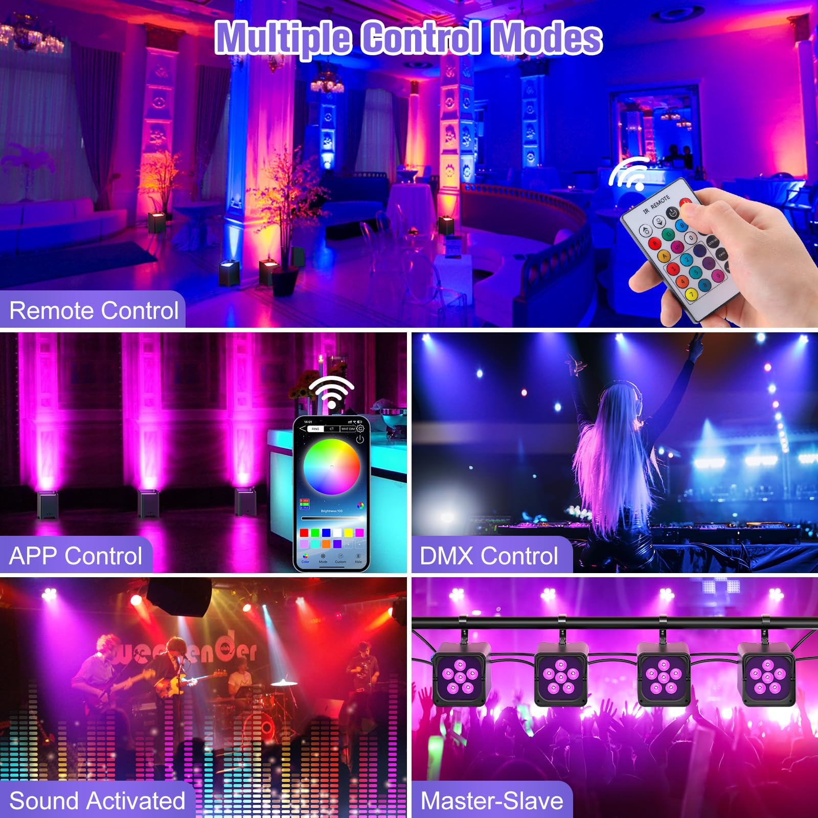 Amazon.co.jp: U`King 6x18W RGB LED 舞台照明 ステージライト